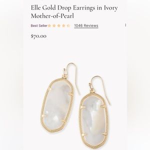 Kendra Scott - Elle Gold drop earrings in mother of Pearl color